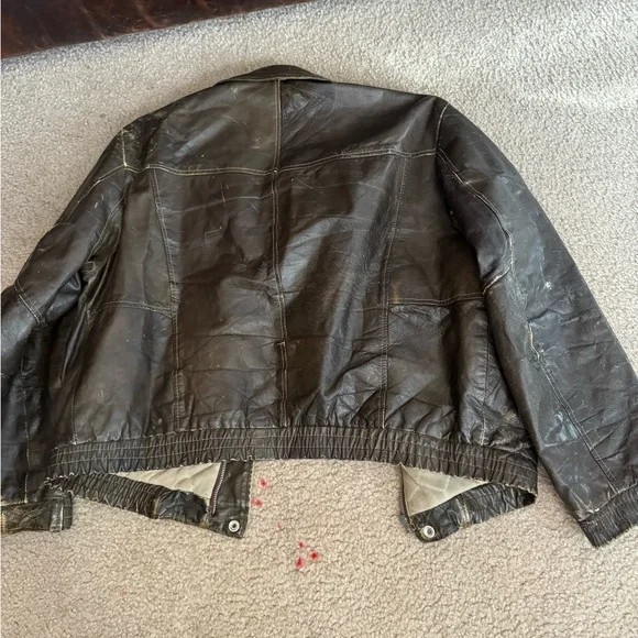 Men’s vintage leather bomber jacket 🧥 - Picture 3 of 4